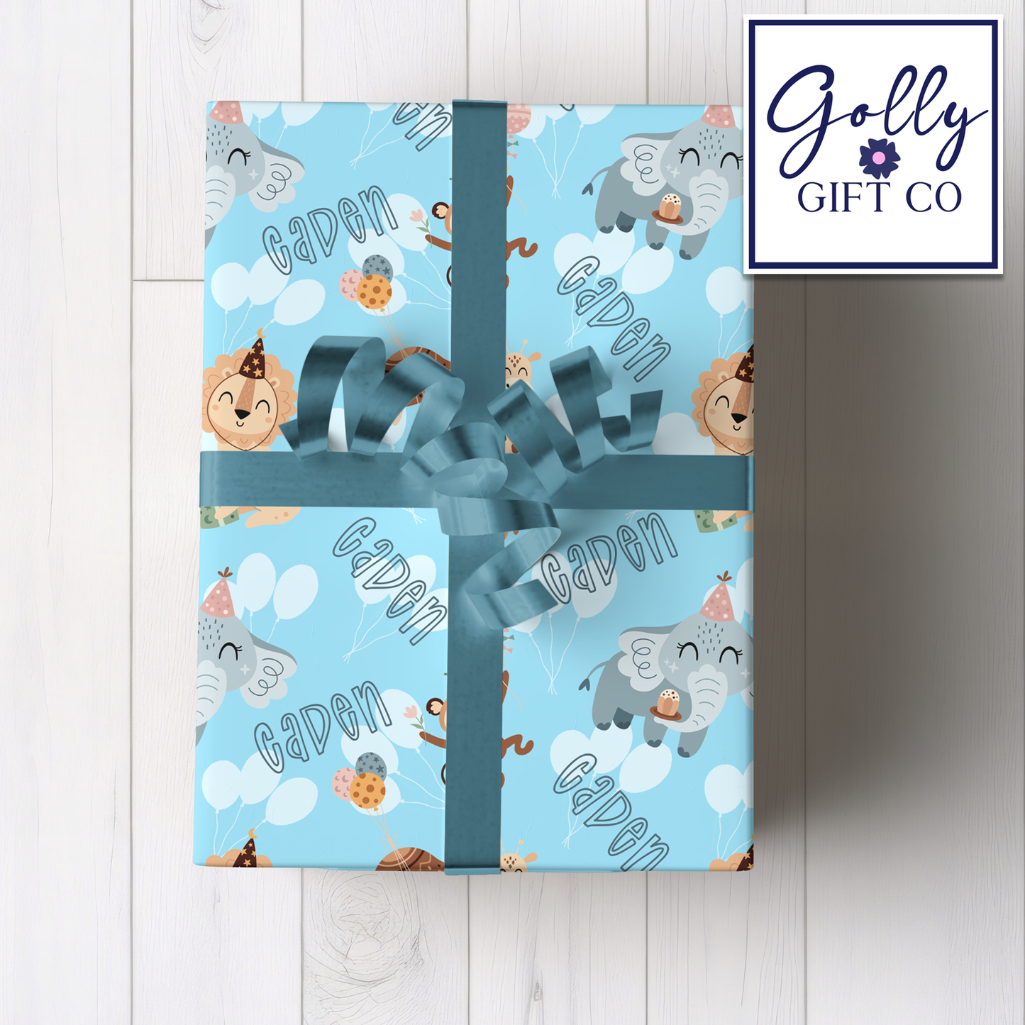 Personalized Safari Birthday or Baby Shower Wrapping Paper - Gift Wrap for Child's Birthday or Other Occasion