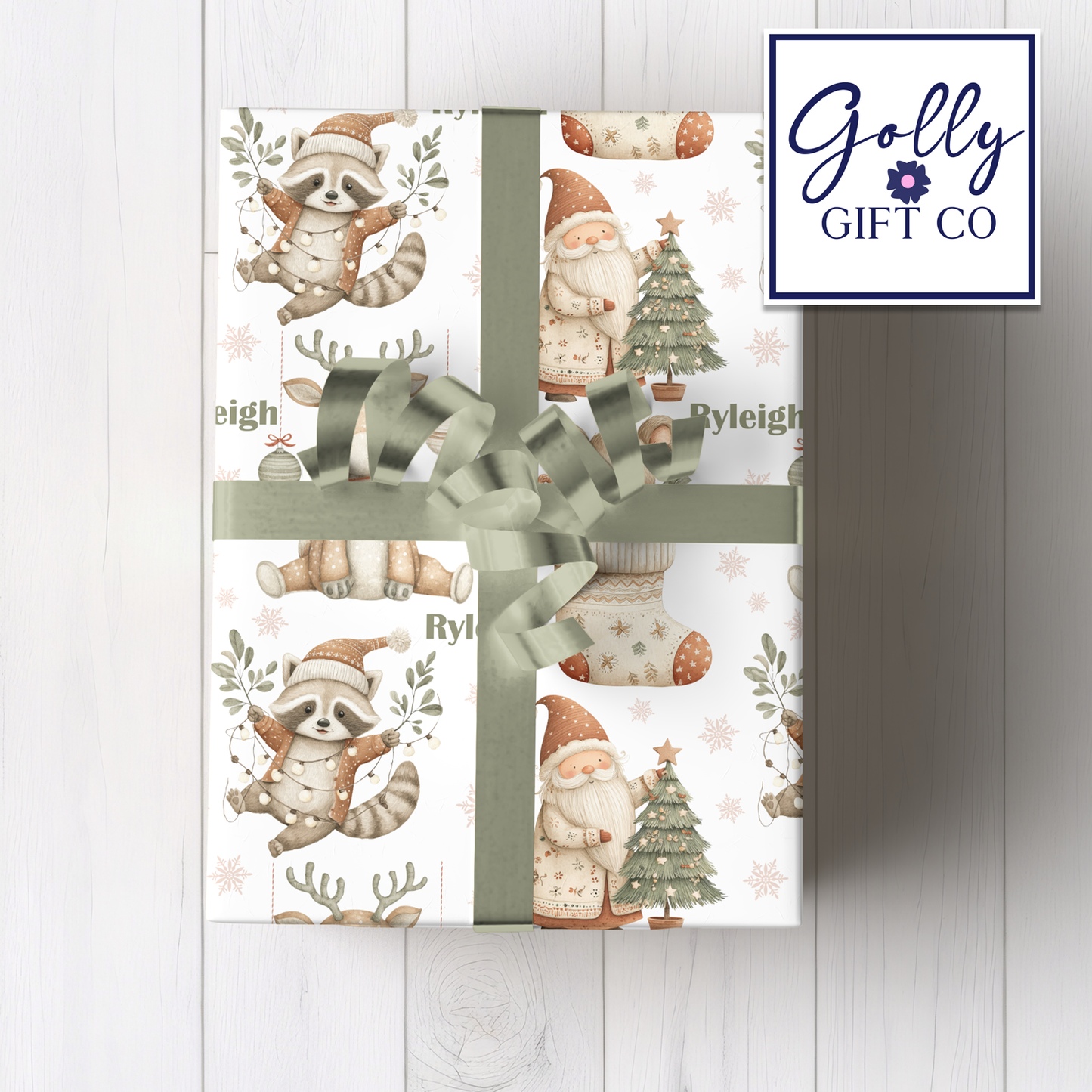Personalized Cozy Christmas Wrapping Paper - Your Name Christmas Gift Wrap - Custom Gift Wrap for Christmas Boho Gender Neutral Vibe