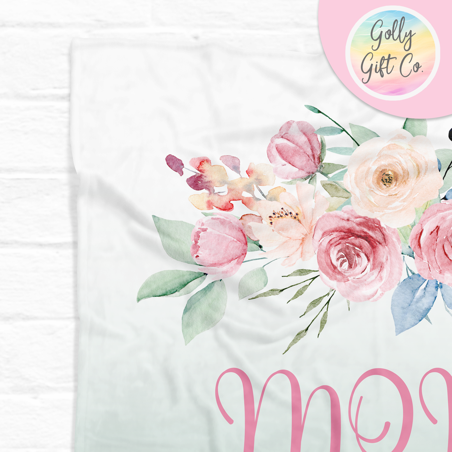 Personalized Mom Blanket with Kids Names - Gradient Garden - Fleece Blanket Gift for Mom - Mother's Day Gift/Christmas
