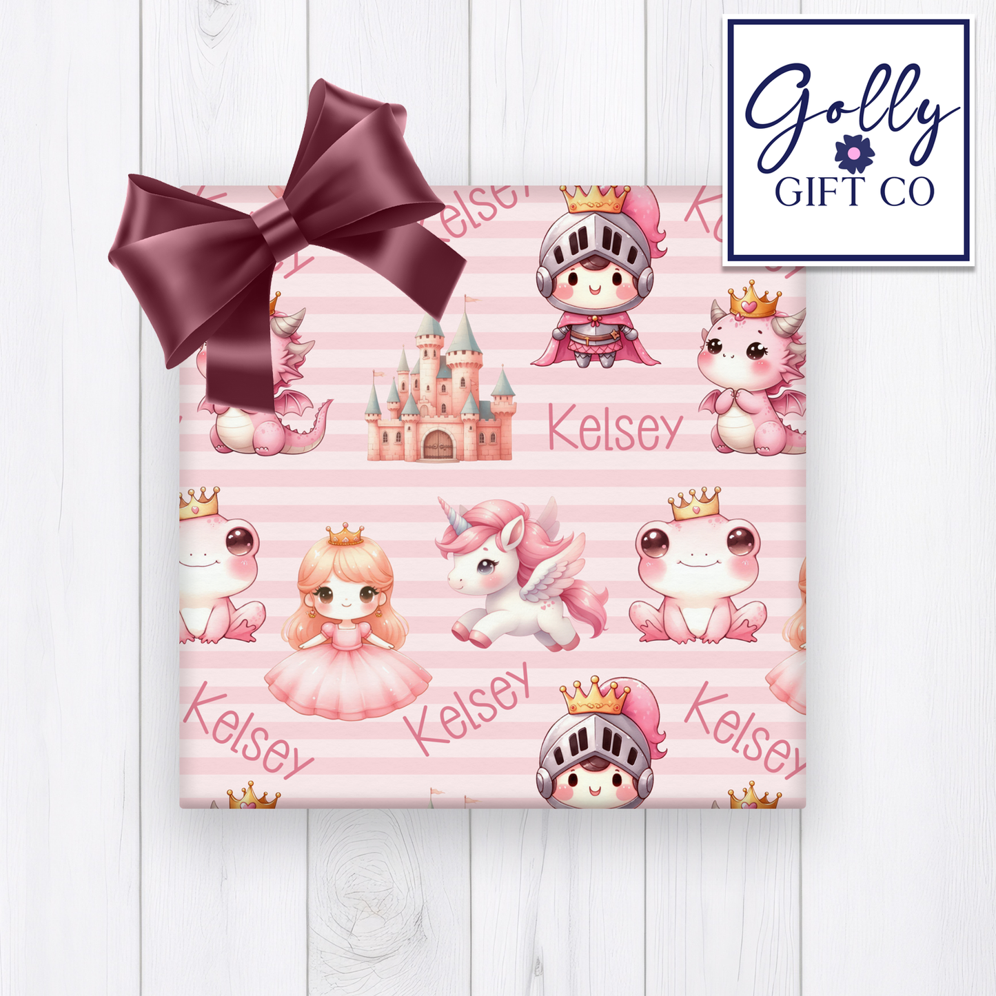 Personalized Princess Wrapping Paper For Any Occasion - Fairytale Gift Wrap for Girls - Birthday Gift Wrap or Any Occasion