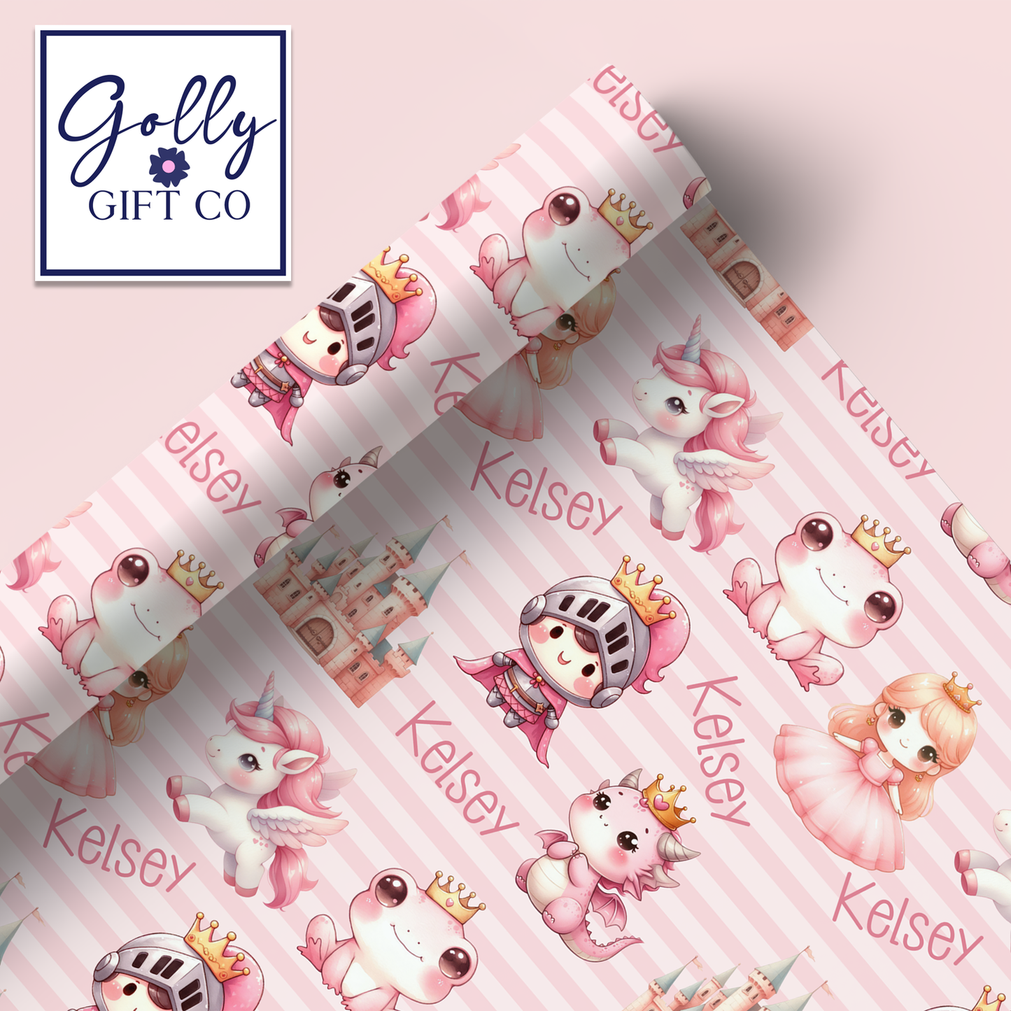 Personalized Princess Wrapping Paper For Any Occasion - Fairytale Gift Wrap for Girls - Birthday Gift Wrap or Any Occasion