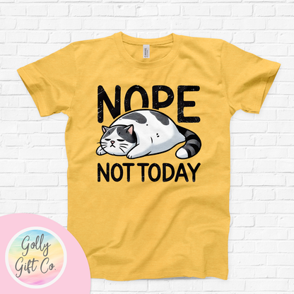 Funny Cat - Nope, Not Today Lazy T-Shirt (Bella Canvas)