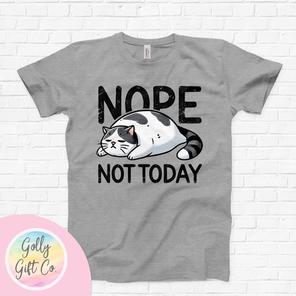 Funny Cat - Nope, Not Today Lazy T-Shirt (Bella Canvas)