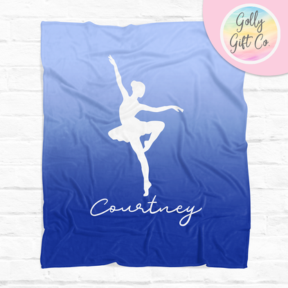 Personalized Dance Fleece Blanket / Gift for Dancer / Customized Dance Team Gift / Your Name Blanket/ Strong Gradient Dance Bedding - Golly Gift Co