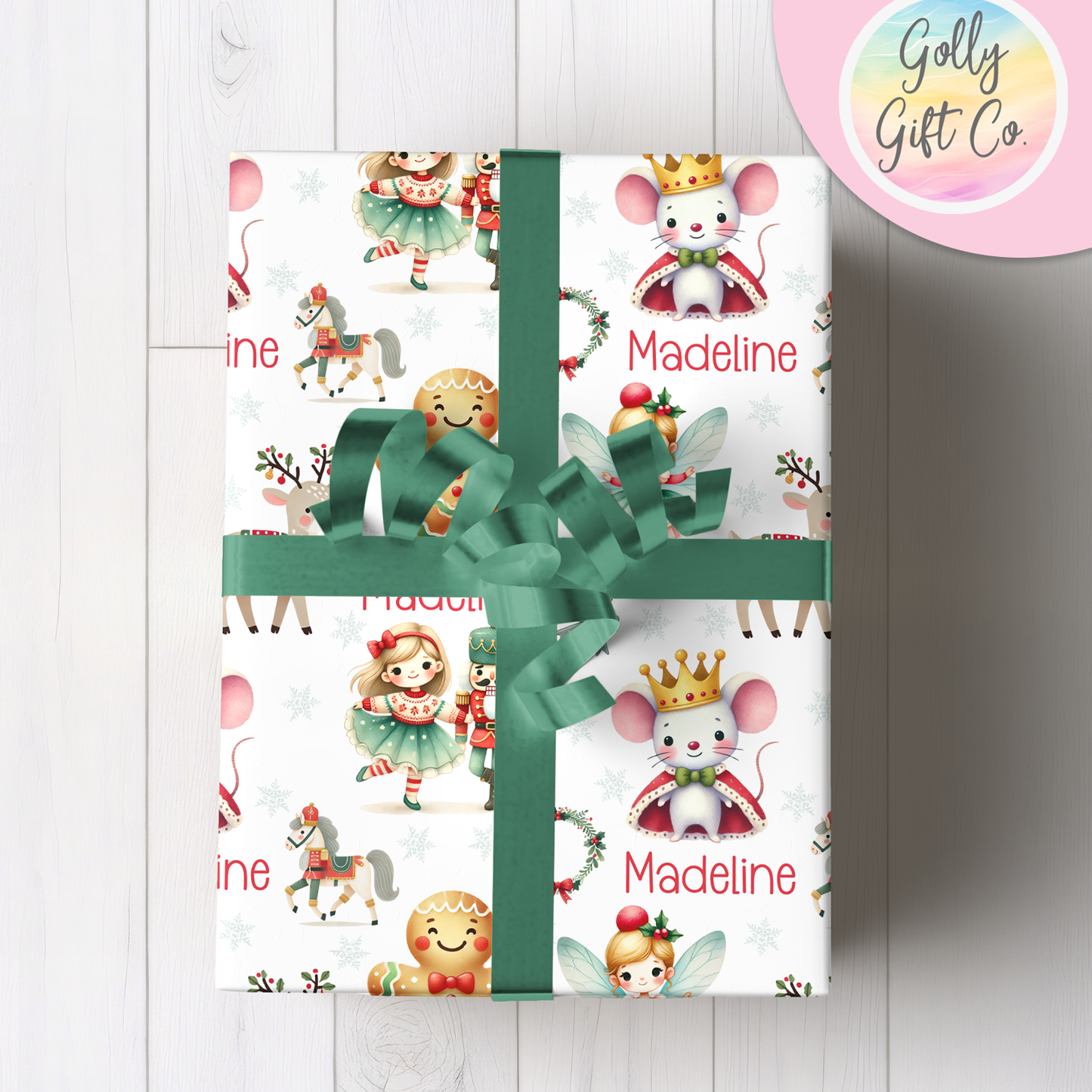 Personalized Nutcracker Christmas Wrapping Paper - Your Name Christmas Gift Wrap - Custom Gift Wrap for Christmas With Ballet Nutcracker