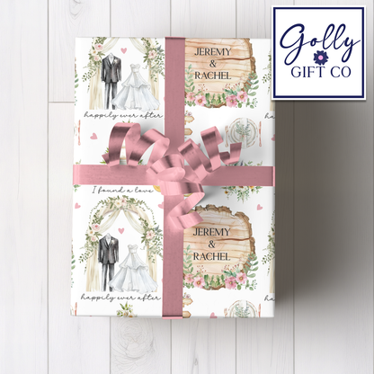 Personalized Rustic Country Wedding Wrapping Paper - Wedding Shower / Wedding Reception Gift Wrap - Name of Couple - I Found a Love