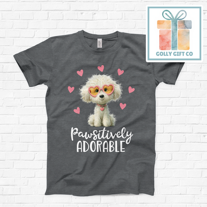 Pawsitively Adorable Dog T-Shirt - Cute Puppy Lover Graphic Tee (Bella Canvas) - Golly Gift Co