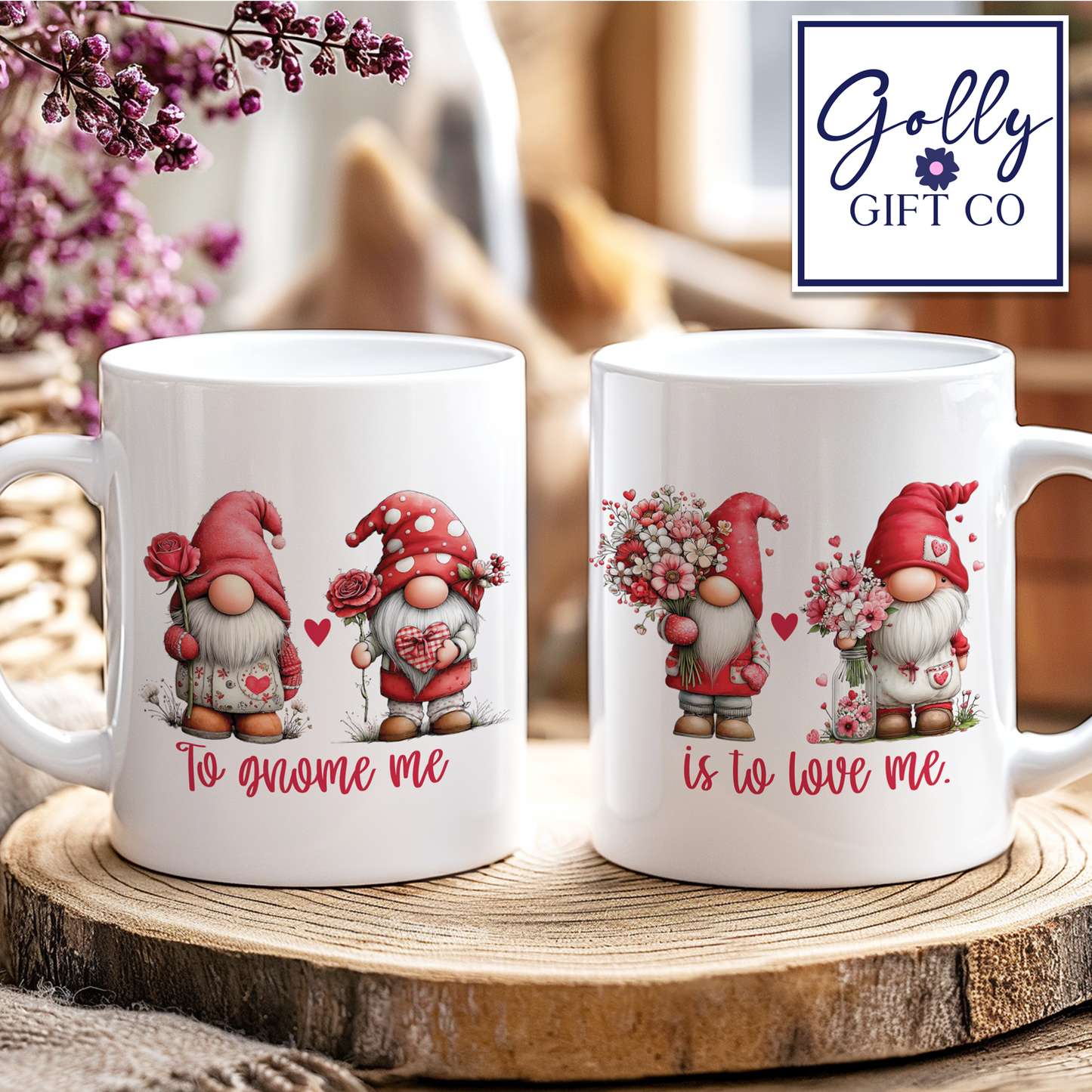 To Gnome Me Valentine's Coffee or Tea Mug - Love Gift - Adorable Gnome Themed Drinkware