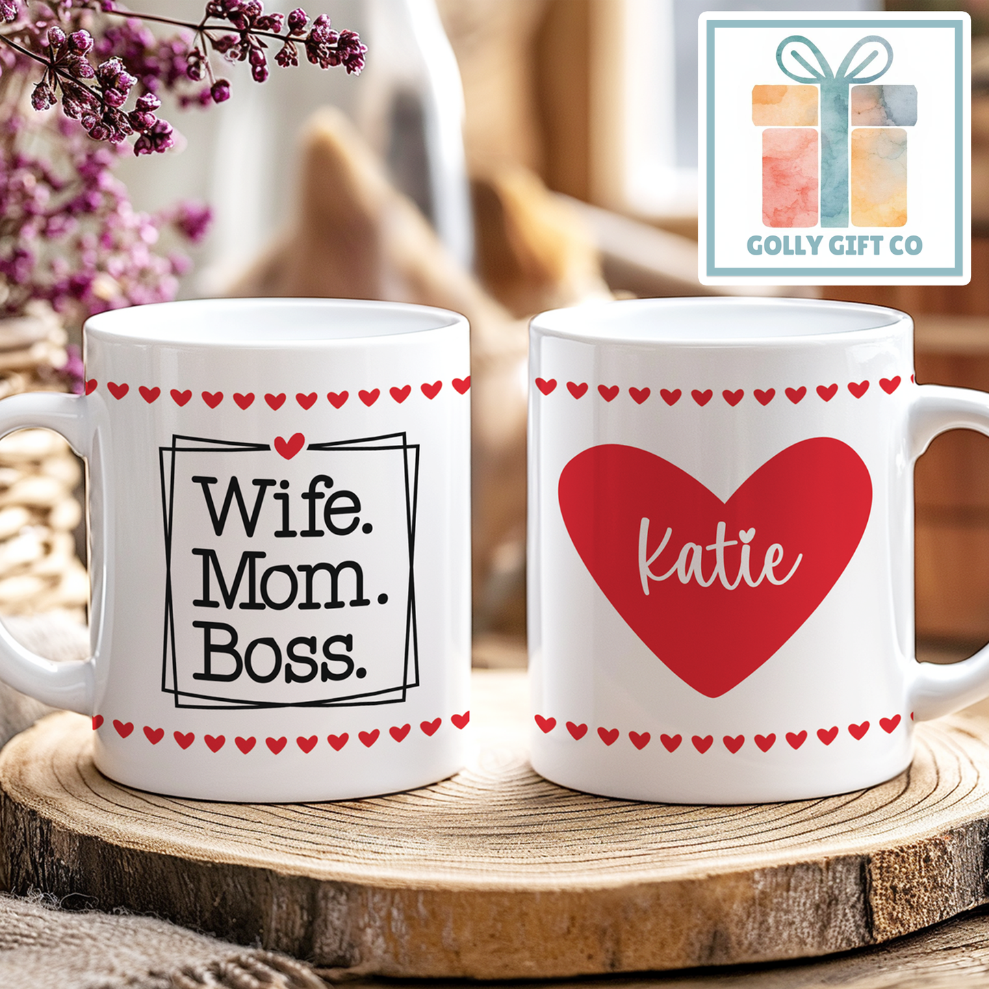 Personalized Wife Boss Mom Coffee or Tea Mug - Customized Gift for Mom with Her Name - Valentine's / Mother's Day / Mom's Birthday