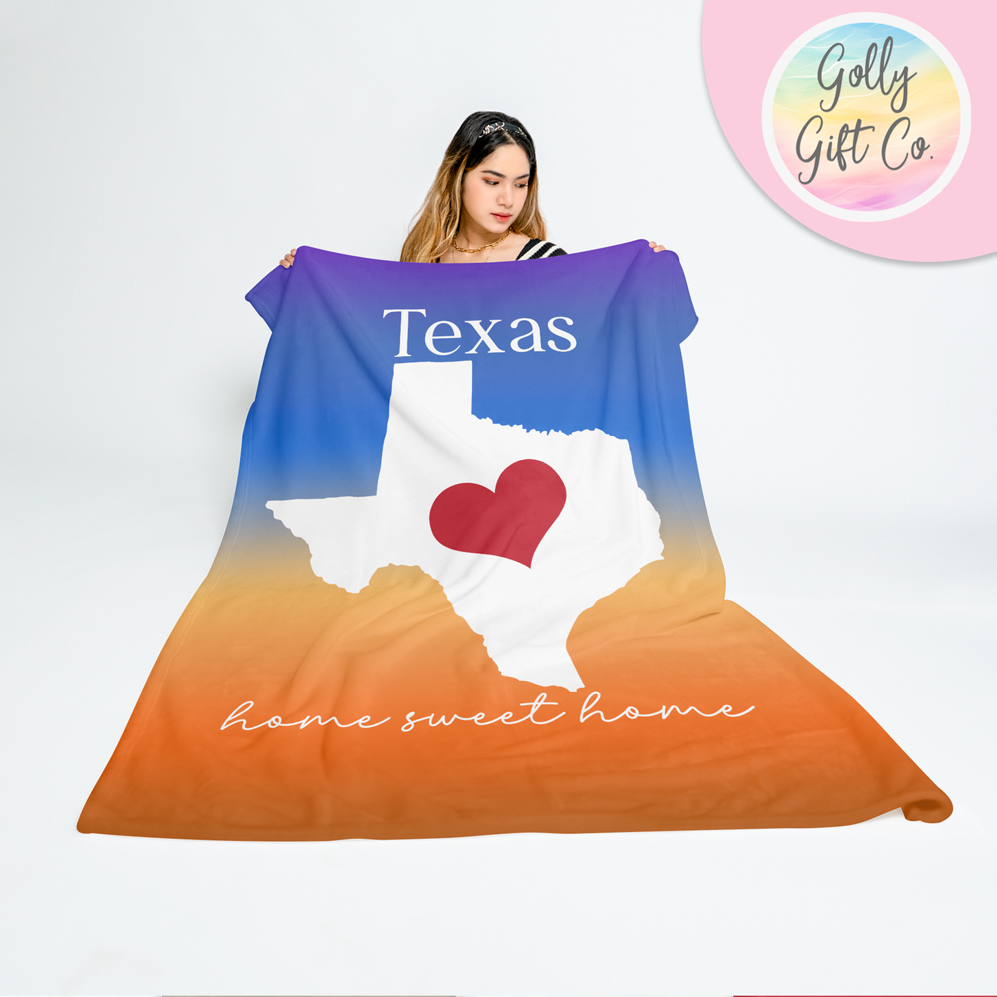 Texas Fleece Blanket - Home Sweet Home Texas Fleece Blanket for Born and Raised Native Texan or People Who Call Texas Home