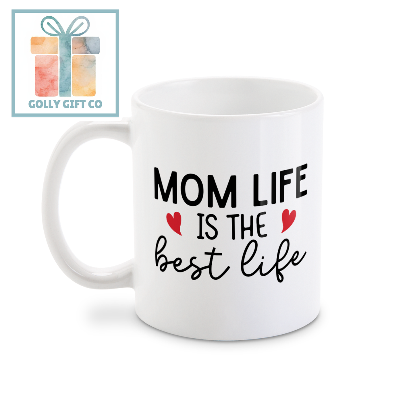 Personalized Coffee Mug Gift for Mom - Mom Life is the Best Life - Custom Coffee Mug with Kid's Names - Mother's Day / Christmas / Birthday - Golly Gift Co