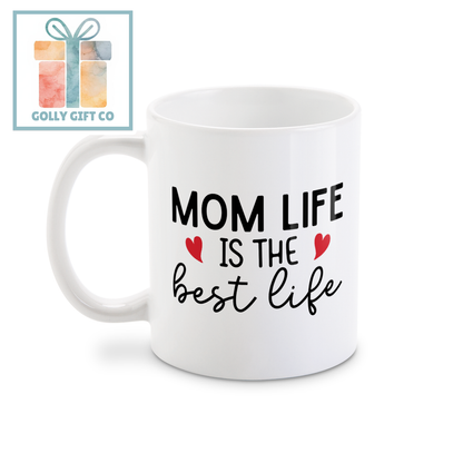 Personalized Coffee Mug Gift for Mom - Mom Life is the Best Life - Custom Coffee Mug with Kid's Names - Mother's Day / Christmas / Birthday - Golly Gift Co