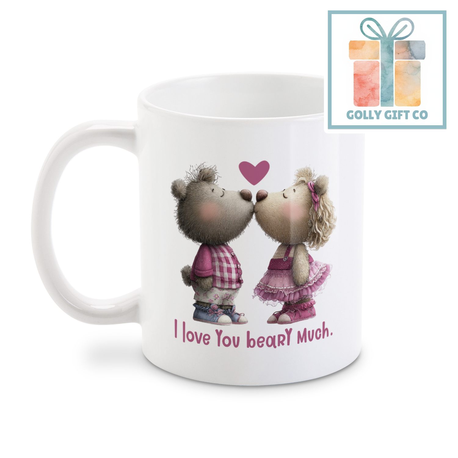 I Love You Beary Much Coffee or Tea Mug - Love and Teddy Bear Themed Drinkware - Golly Gift Co
