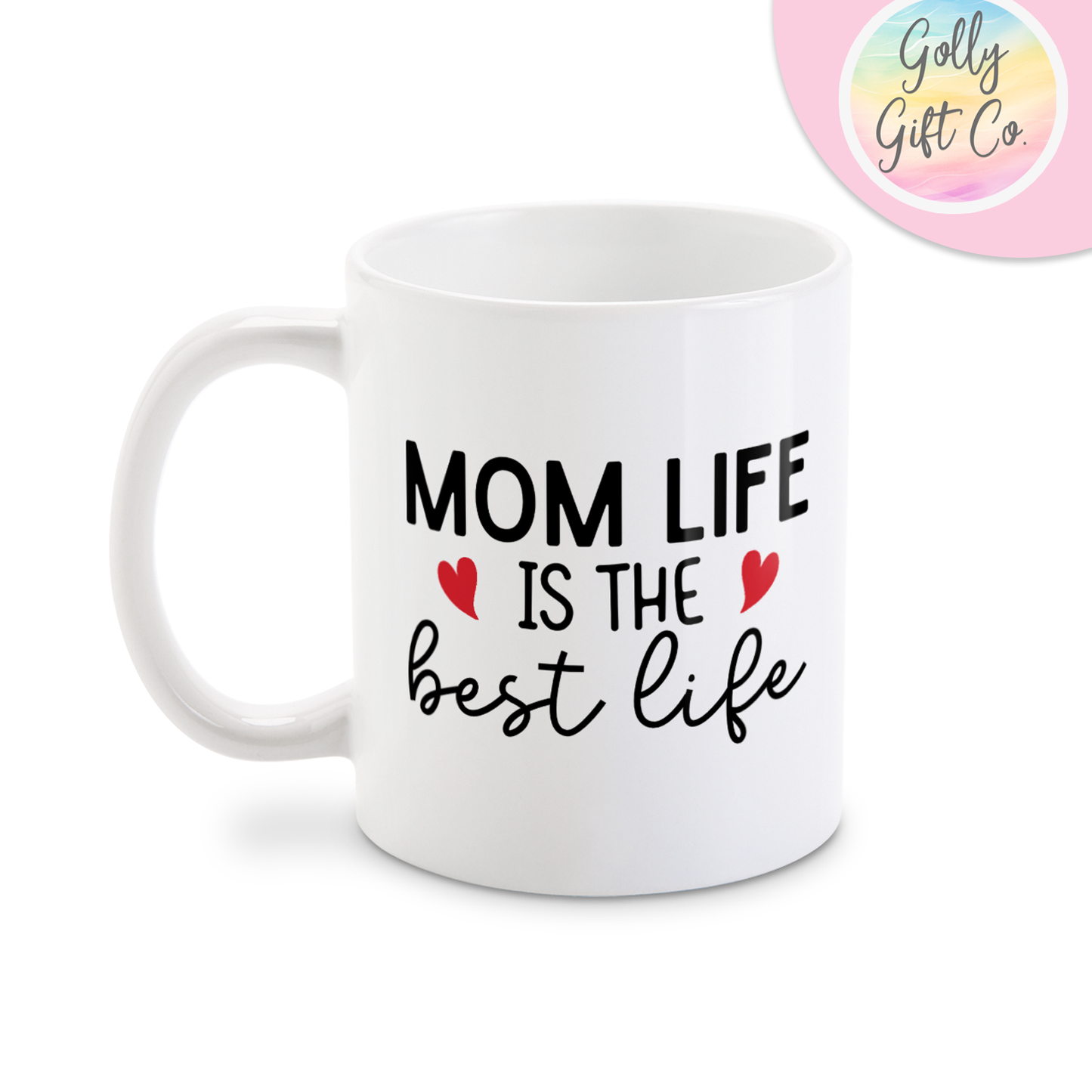 Personalized Coffee Mug Gift for Mom - Mom Life is the Best Life - Custom Coffee Mug with Kid's Names - Mother's Day / Christmas / Birthday - Golly Gift Co