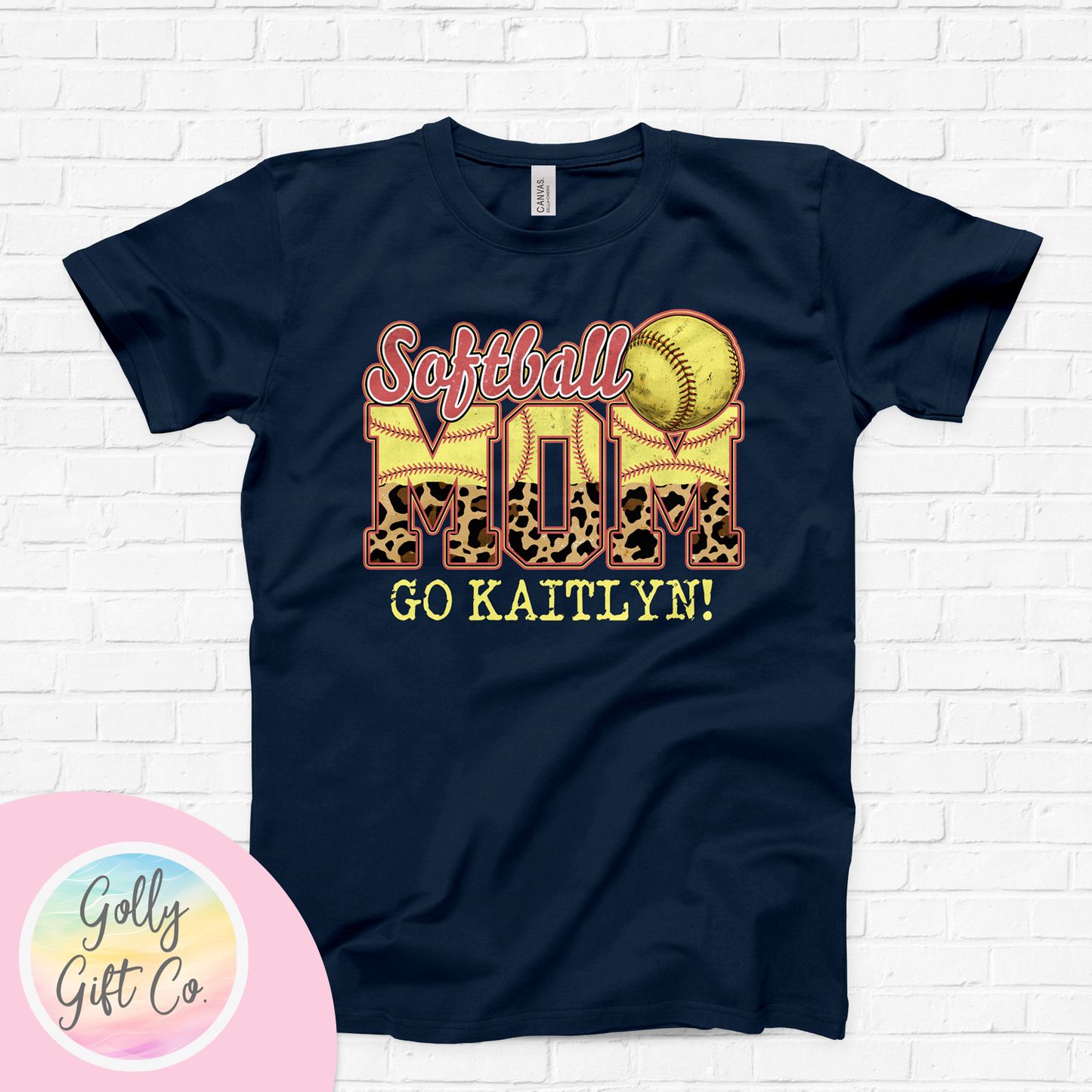 Personalized Softball Mom - Go Kid's Name T-Shirt(Bella Canvas) - Golly Gift Co