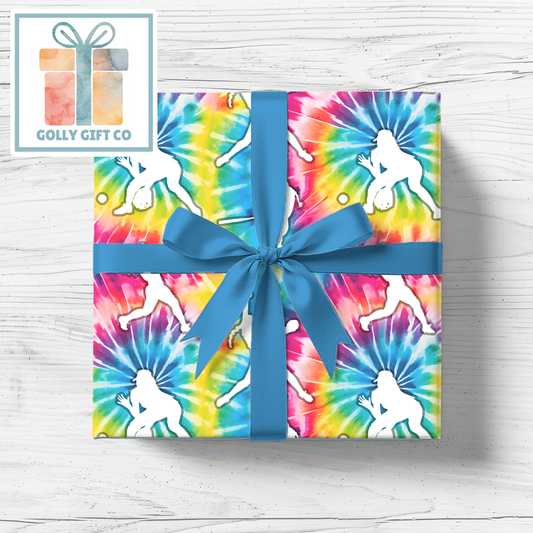 Tie Dye Softball Gift Wrapping Paper - Golly Gift Co