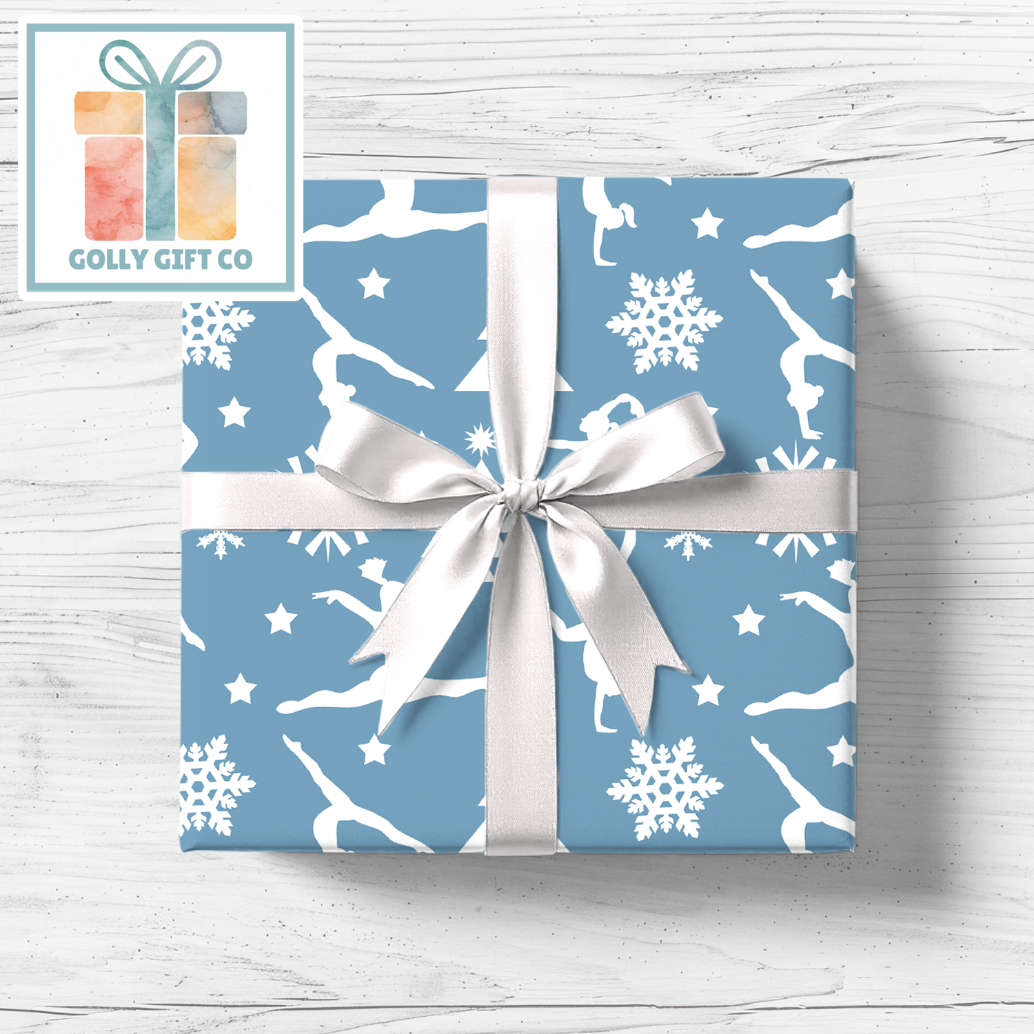 Gymnastics Christmas Gift Wrap / Girls Gymnastics Themed Wrapping Paper / Gymnastics Holiday Wrapping Paper for Gifts for Gymnasts - Golly Gift Co