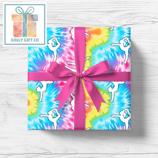 Tie Dye Gymnastics Gift Wrapping Paper - Golly Gift Co