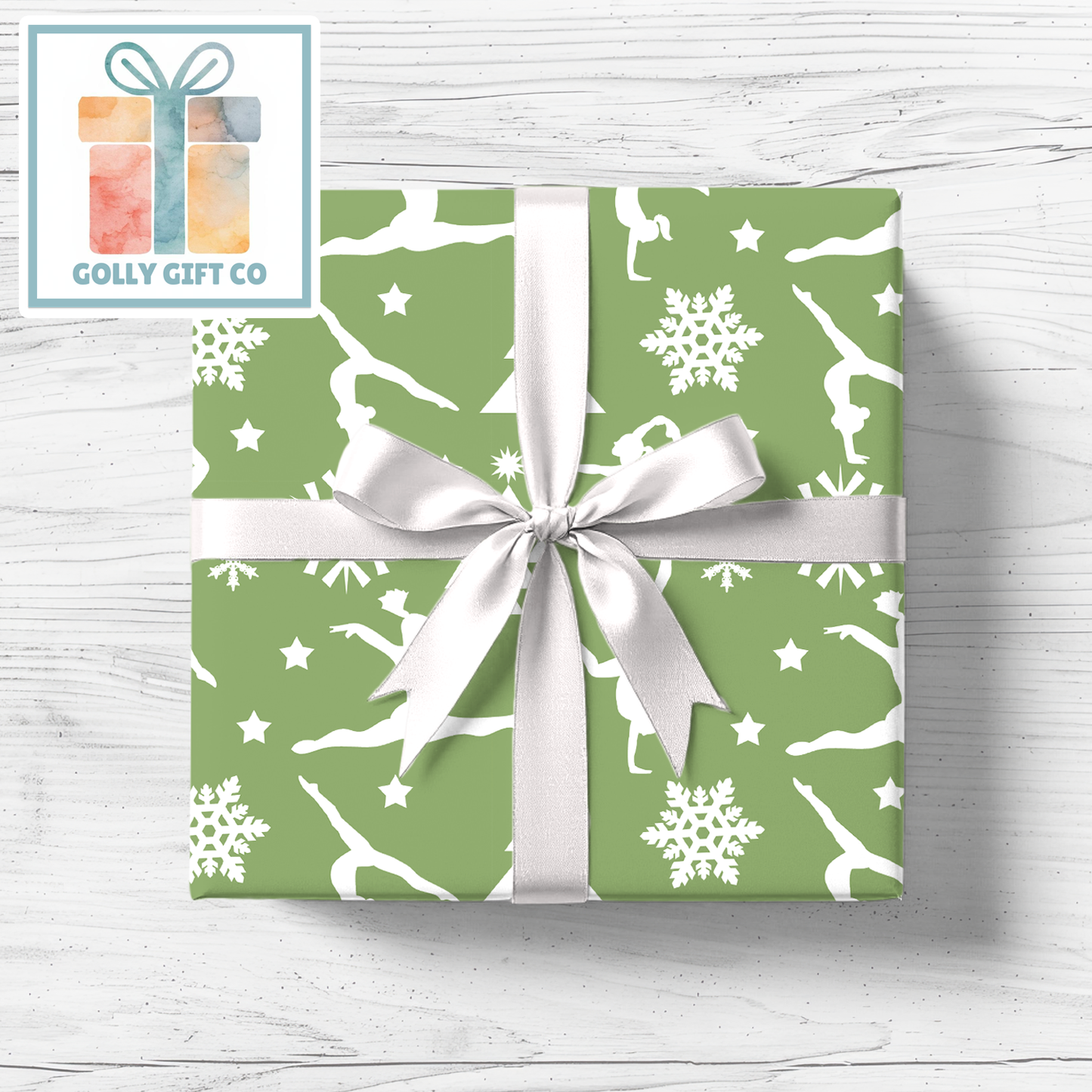 Gymnastics Christmas Gift Wrap / Girls Gymnastics Themed Wrapping Paper / Gymnastics Holiday Wrapping Paper for Gifts for Gymnasts - Golly Gift Co