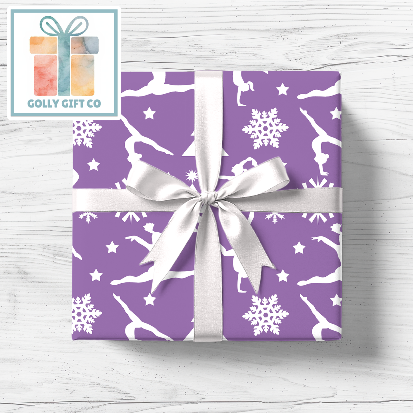 Gymnastics Christmas Gift Wrap / Girls Gymnastics Themed Wrapping Paper / Gymnastics Holiday Wrapping Paper for Gifts for Gymnasts - Golly Gift Co