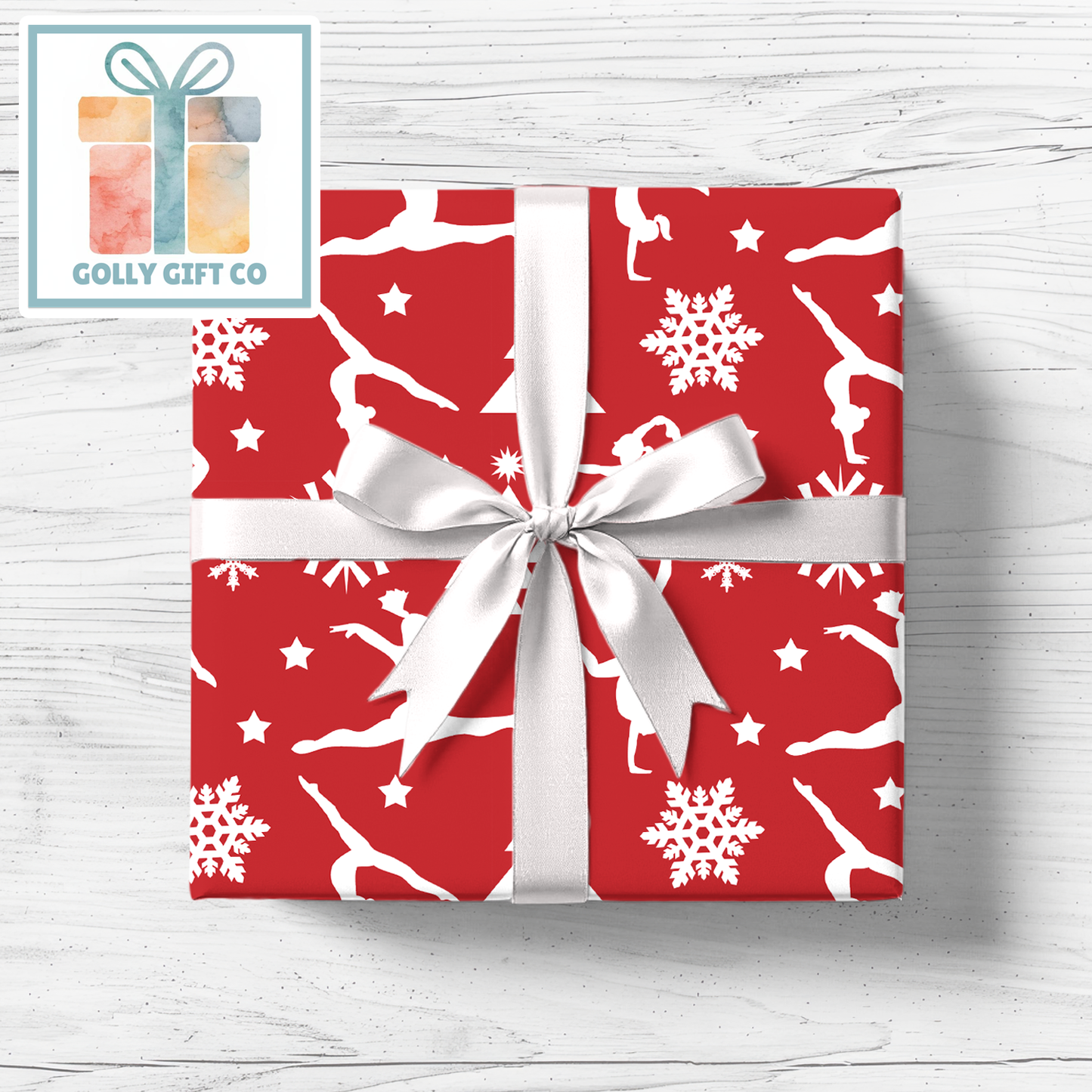 Gymnastics Christmas Gift Wrap / Girls Gymnastics Themed Wrapping Paper / Gymnastics Holiday Wrapping Paper for Gifts for Gymnasts - Golly Gift Co