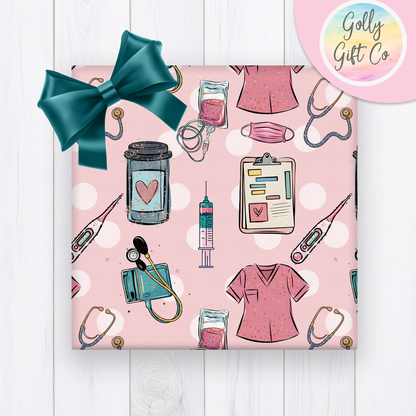 Nurse Wrapping Paper - Any Occasion Wrapping Paper for Nurse - Nursing Gift Wrap