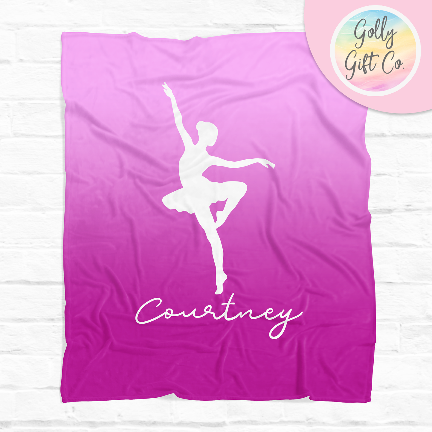 Personalized Dance Fleece Blanket / Gift for Dancer / Customized Dance Team Gift / Your Name Blanket/ Strong Gradient Dance Bedding - Golly Gift Co