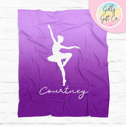 Personalized Dance Fleece Blanket / Gift for Dancer / Customized Dance Team Gift / Your Name Blanket/ Strong Gradient Dance Bedding - Golly Gift Co