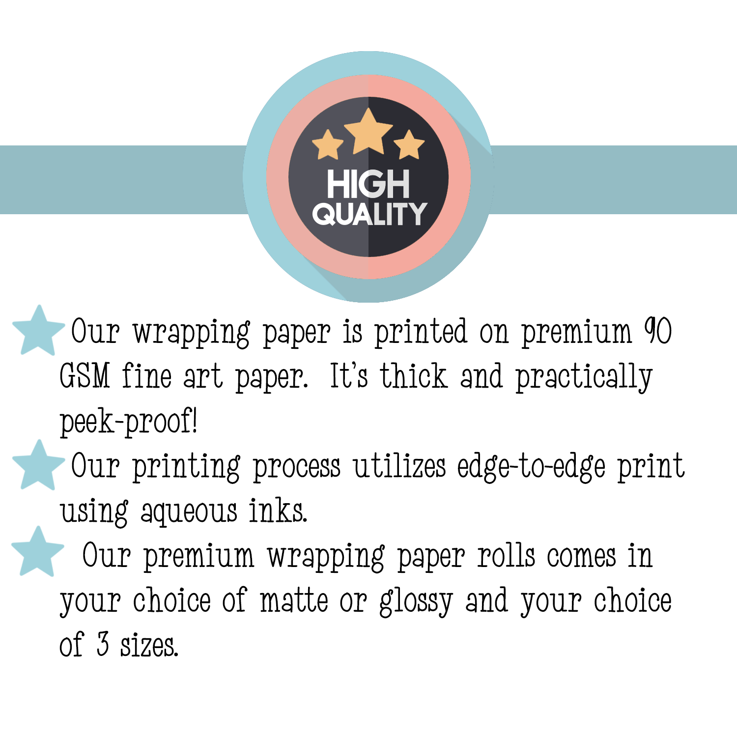 Personalized Baby Bear and Stars Wrapping Paper - Your Name Baby Birthday or Baby Shower Gift Wrap - Baby's Name - Golly Gift Co