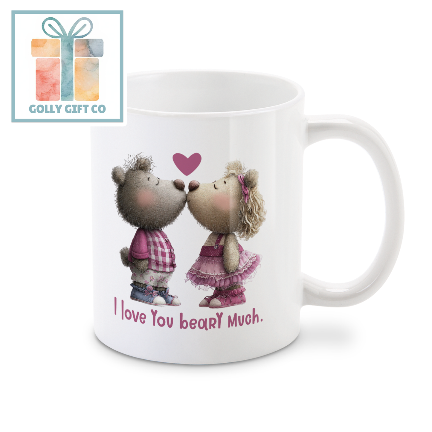I Love You Beary Much Coffee or Tea Mug - Love and Teddy Bear Themed Drinkware - Golly Gift Co