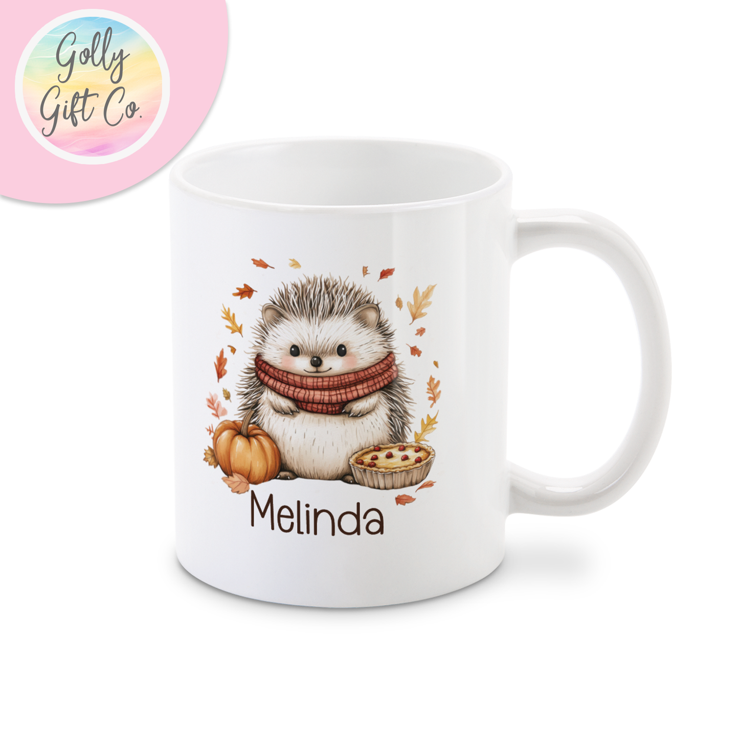 Personalized Hedgehog Thanksgiving / Fall Coffee Mug or Tea Mug