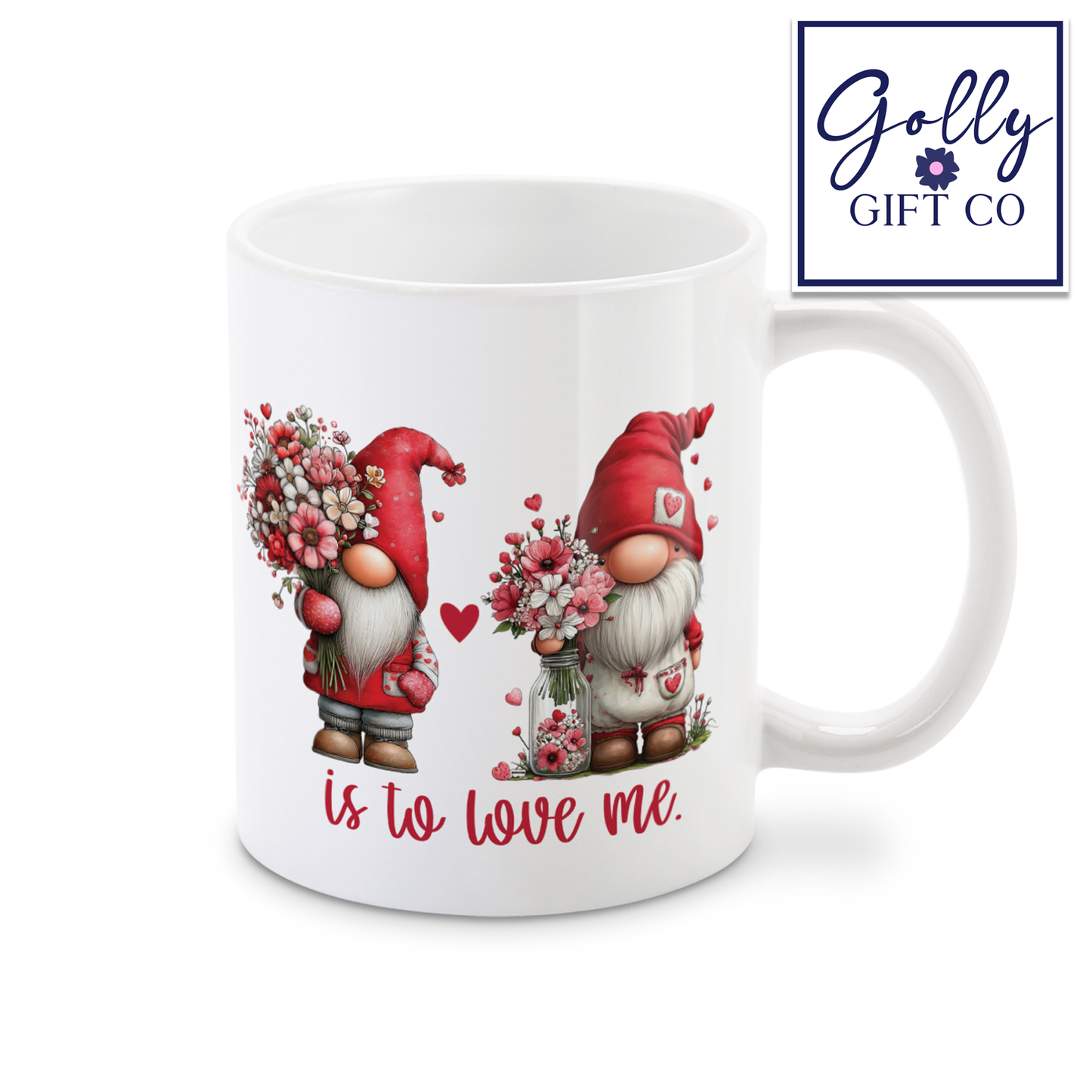 To Gnome Me Valentine's Coffee or Tea Mug - Love Gift - Adorable Gnome Themed Drinkware
