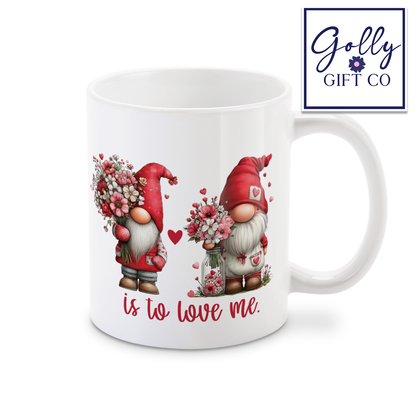 To Gnome Me Valentine's Coffee or Tea Mug - Love Gift - Adorable Gnome Themed Drinkware