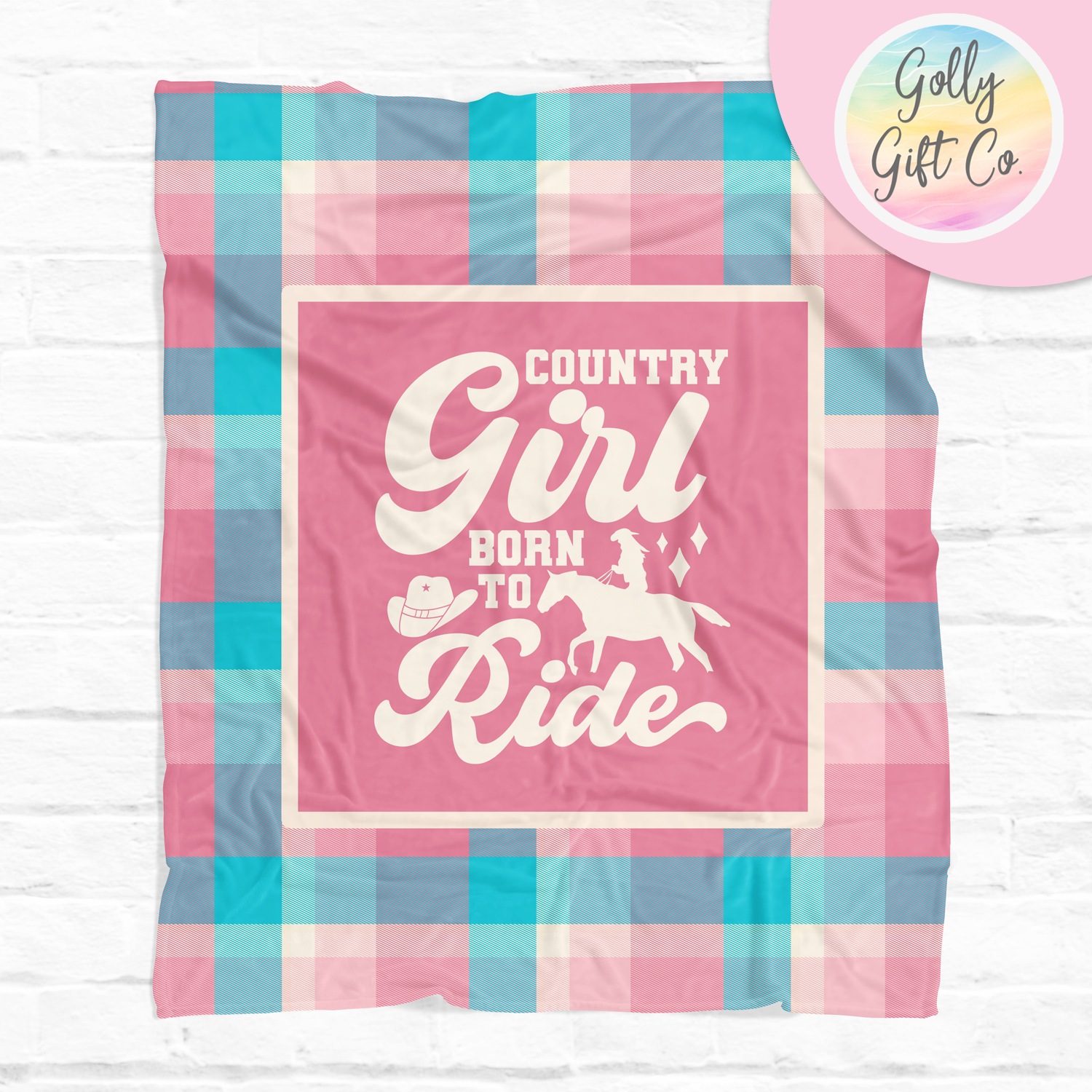 Country Girl Blanket - Country Girl Born to Ride - Gift for Cowgirl - Fleece Blanket for Country and Western Girl - Golly Gift Co