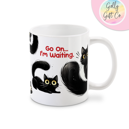 Cat Impress Me Human I'm Waiting Sassy Coffee / Tea Mug - Coffee Mug for Cat People - Golly Gift Co