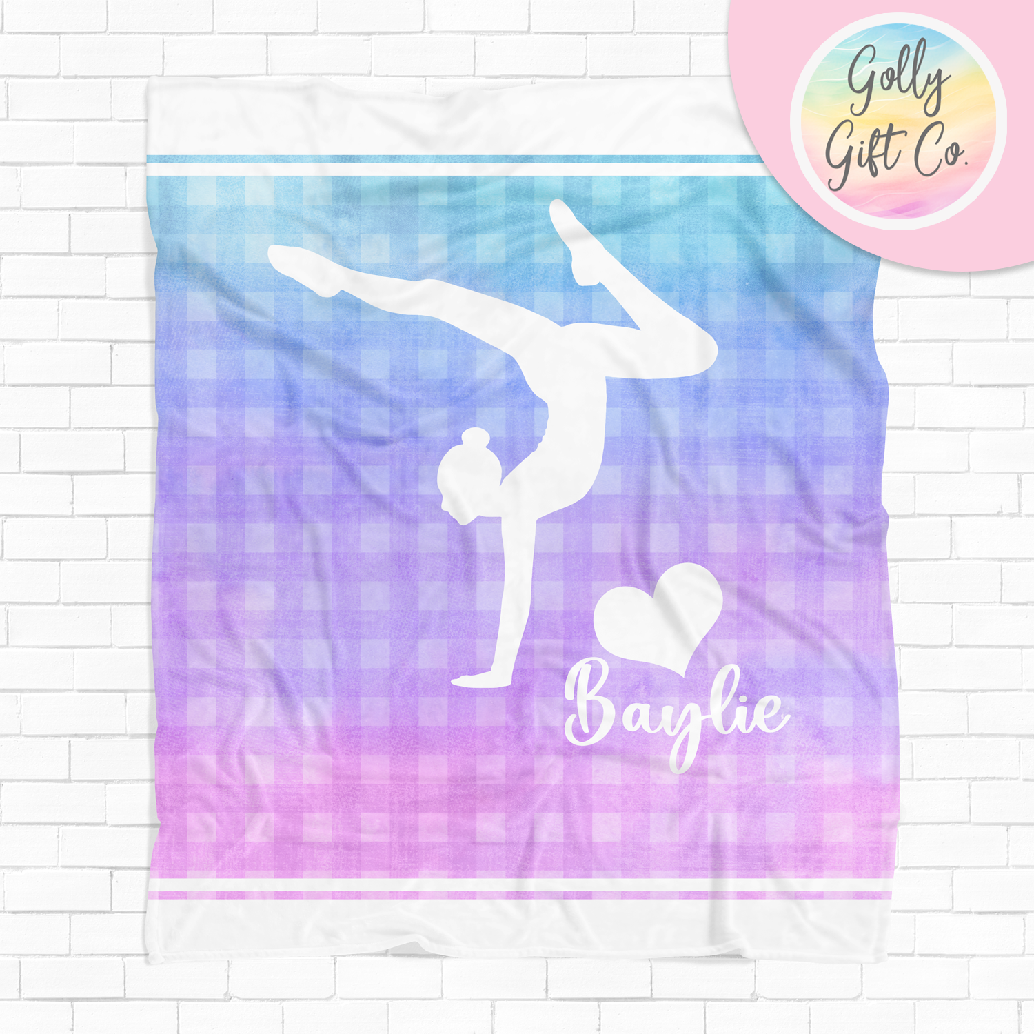 Personalized Forever Love Artistic Gymnastics Bedding - Girl Artistic Gymnastics Themed Fleece or Sherpa Throw Blanket - Golly Gift Co