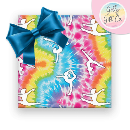 Tie Dye Gymnastics Gift Wrapping Paper - Golly Gift Co