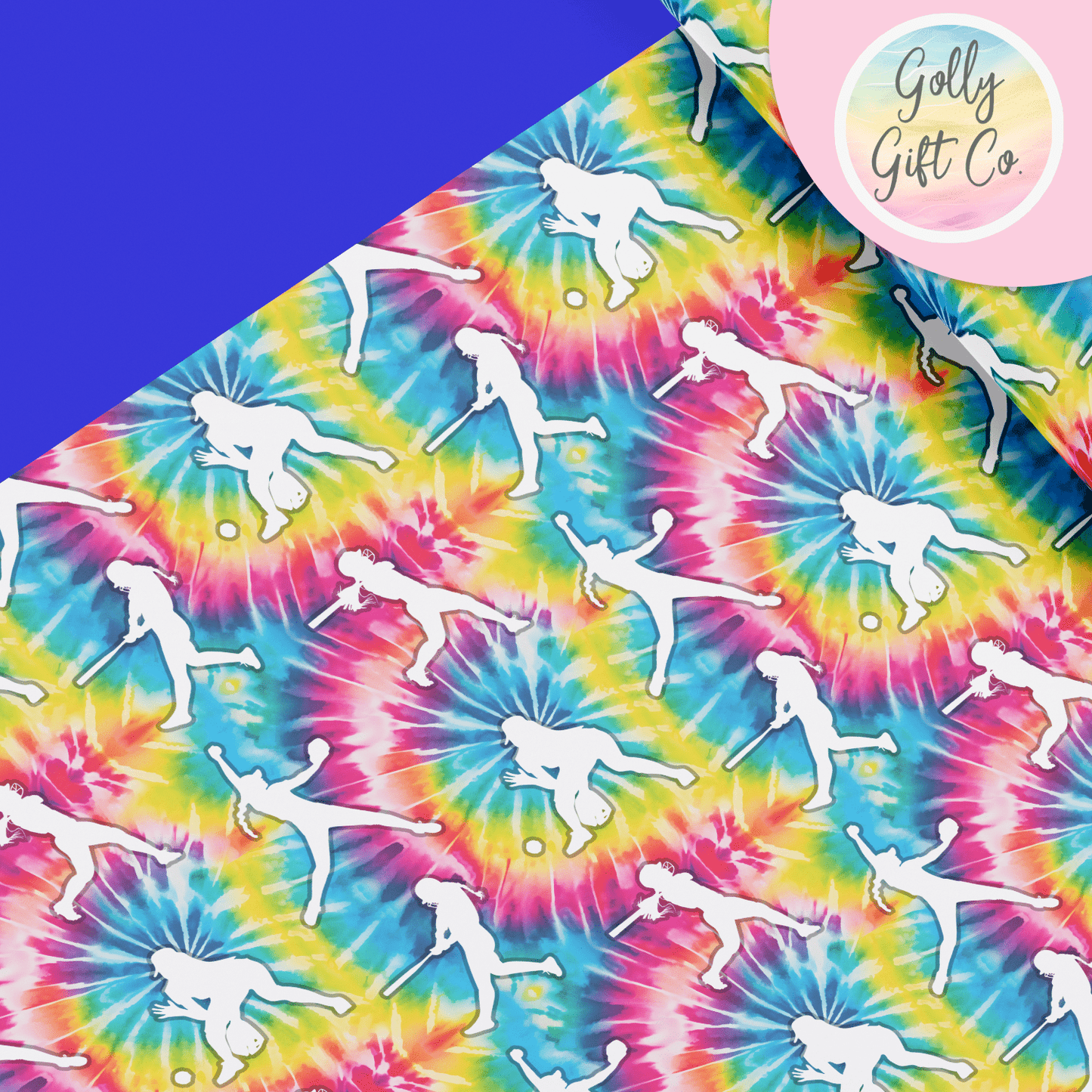 Tie Dye Softball Gift Wrapping Paper - Golly Gift Co