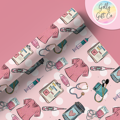 Nurse Wrapping Paper - Any Occasion Wrapping Paper for Nurse - Nursing Gift Wrap