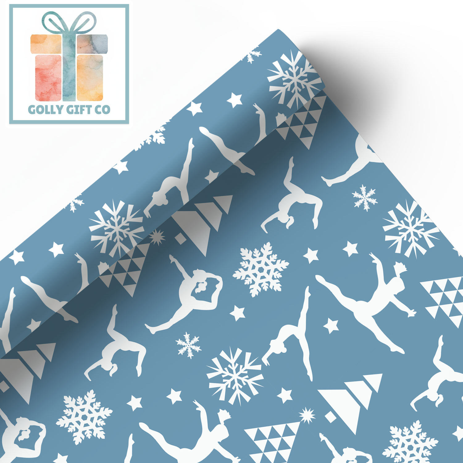 Gymnastics Christmas Gift Wrap / Girls Gymnastics Themed Wrapping Paper / Gymnastics Holiday Wrapping Paper for Gifts for Gymnasts - Golly Gift Co