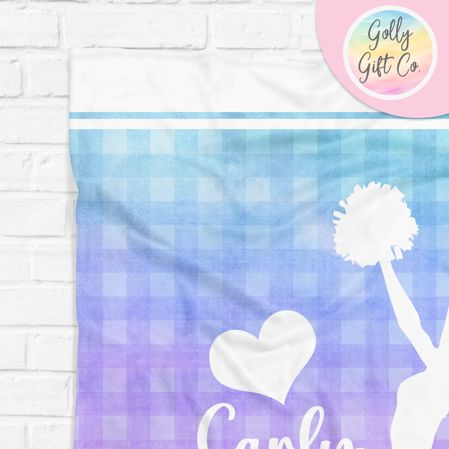 Personalized Forever Love Cheerleading Bedding - Cheerleader Themed Fleece or Sherpa Throw Blanket - Gift for Cheerleaders - Golly Gift Co