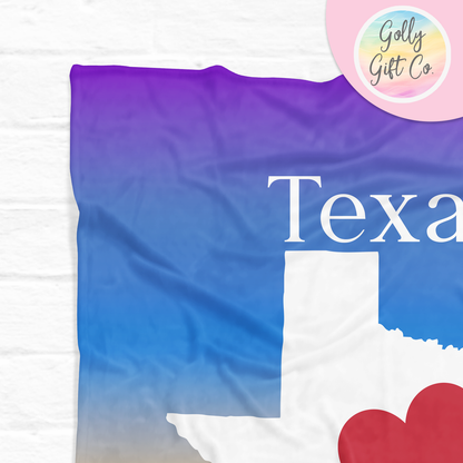 Texas Fleece Blanket - Home Sweet Home Texas Fleece Blanket for Born and Raised Native Texan or People Who Call Texas Home