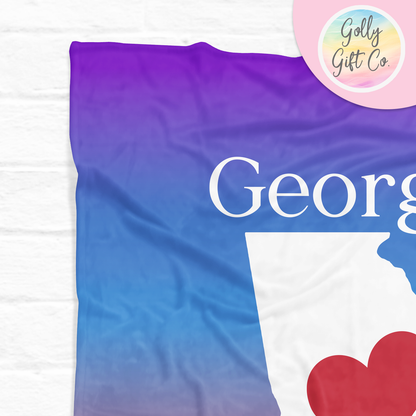 Georgia Fleece Blanket - Home Sweet Home Georgia Fleece Blanket for Born and Raised Native Georgian or People Who Call Georgia Home