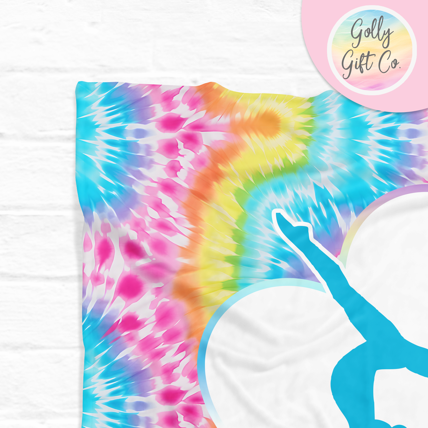 Personalized Bright Tie Dye Gymnastics Bedding - Girl Artistic Gymnastics Themed Fleece or Sherpa Throw Blanket - Gymnastics Gift for Girls - Golly Gift Co