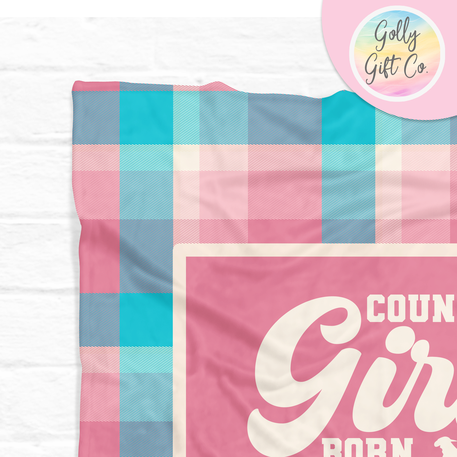 Country Girl Blanket - Country Girl Born to Ride - Gift for Cowgirl - Fleece Blanket for Country and Western Girl - Golly Gift Co