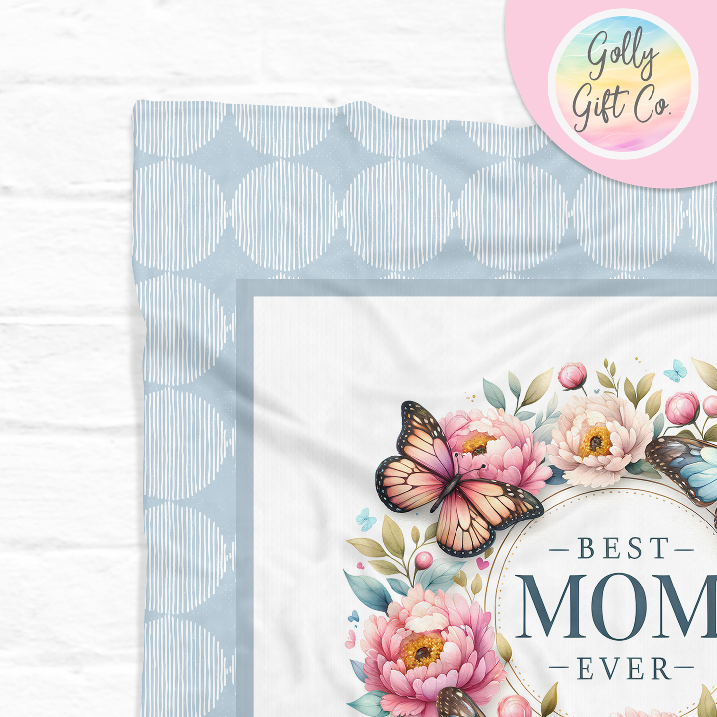 Personalized Mom Blanket with Kids Names - Butterfly Mom - Fleece Blanket Gift for Mom - Floral - Mother's Day Gift/Christmas