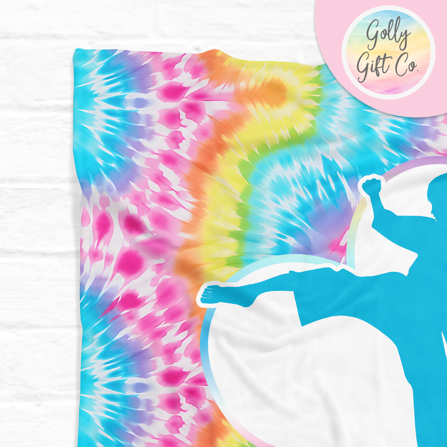 Personalized Bright Tie Dye Martial Arts Bedding - Girl Karate / Martial Arts Themed Fleece or Sherpa Throw Blanket - Golly Gift Co