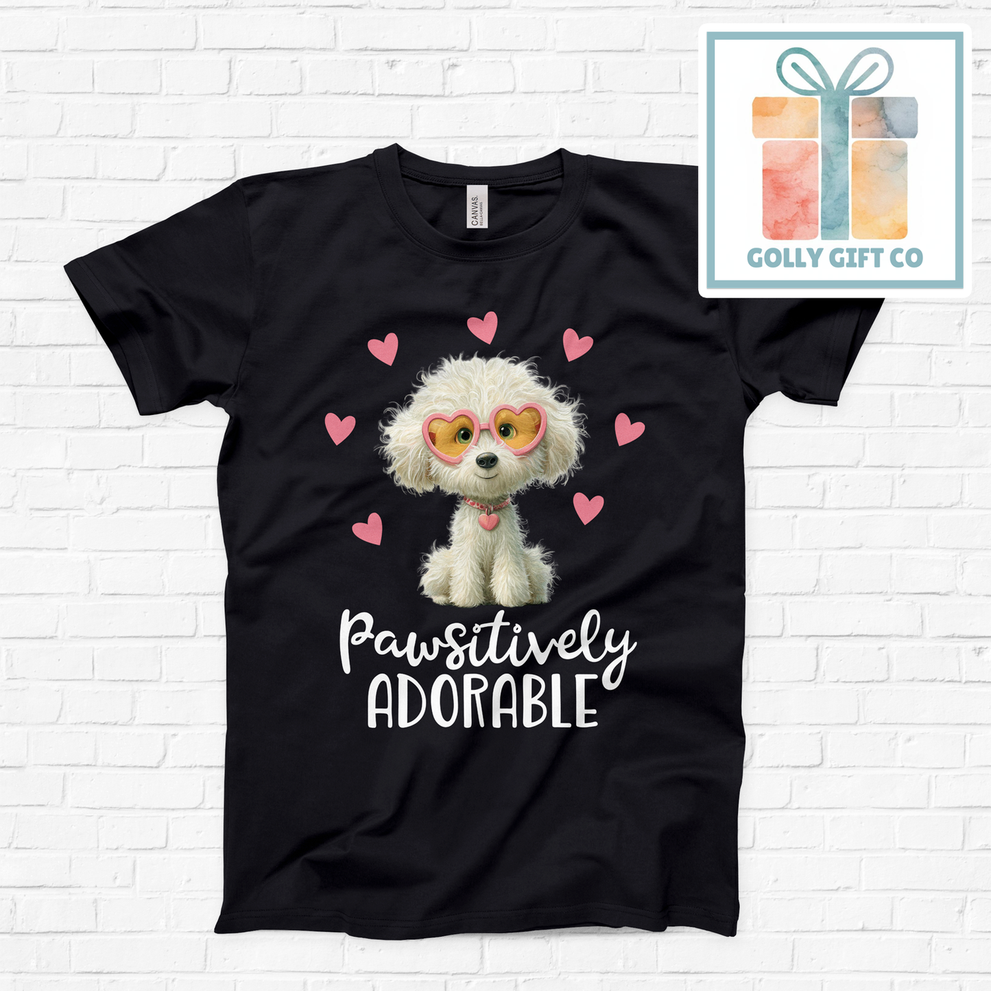 Pawsitively Adorable Dog T-Shirt - Cute Puppy Lover Graphic Tee (Bella Canvas) - Golly Gift Co