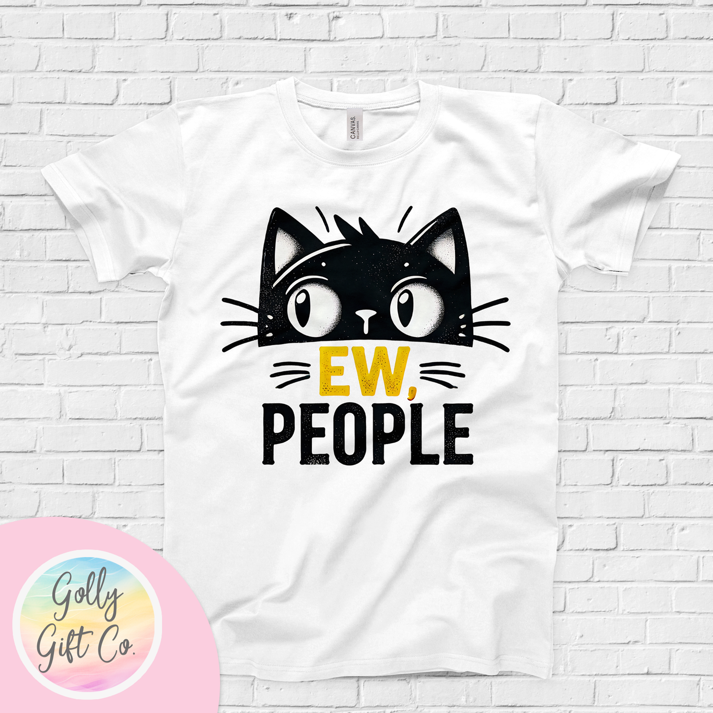 Funny Cat - Ew, People T-Shirt (Bella Canvas)