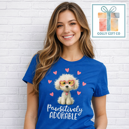 Pawsitively Adorable Dog T-Shirt - Cute Puppy Lover Graphic Tee (Bella Canvas) - Golly Gift Co